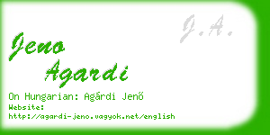 jeno agardi business card